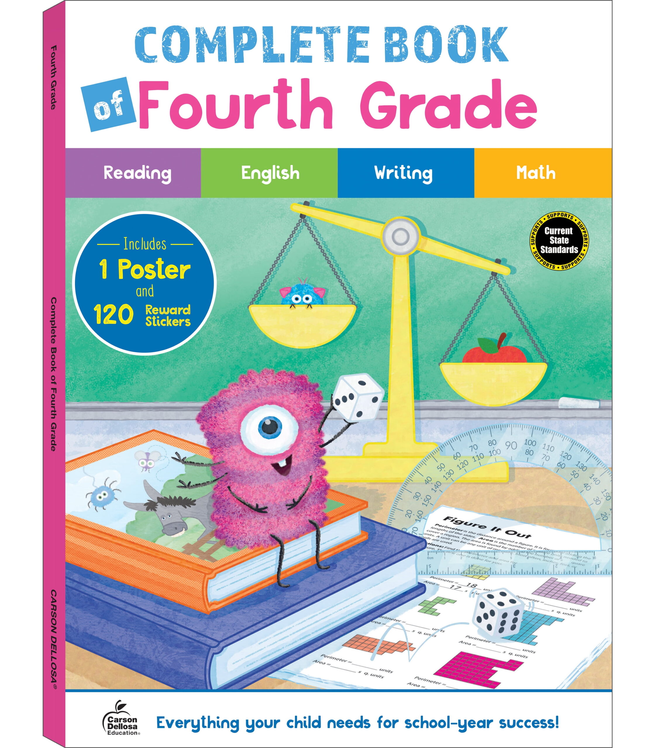 Added Thinking Kids Complete Book of Fourth Grade Workbook Grade 4 (256 pages, 120 stickers, 1 poster) to Wishlist