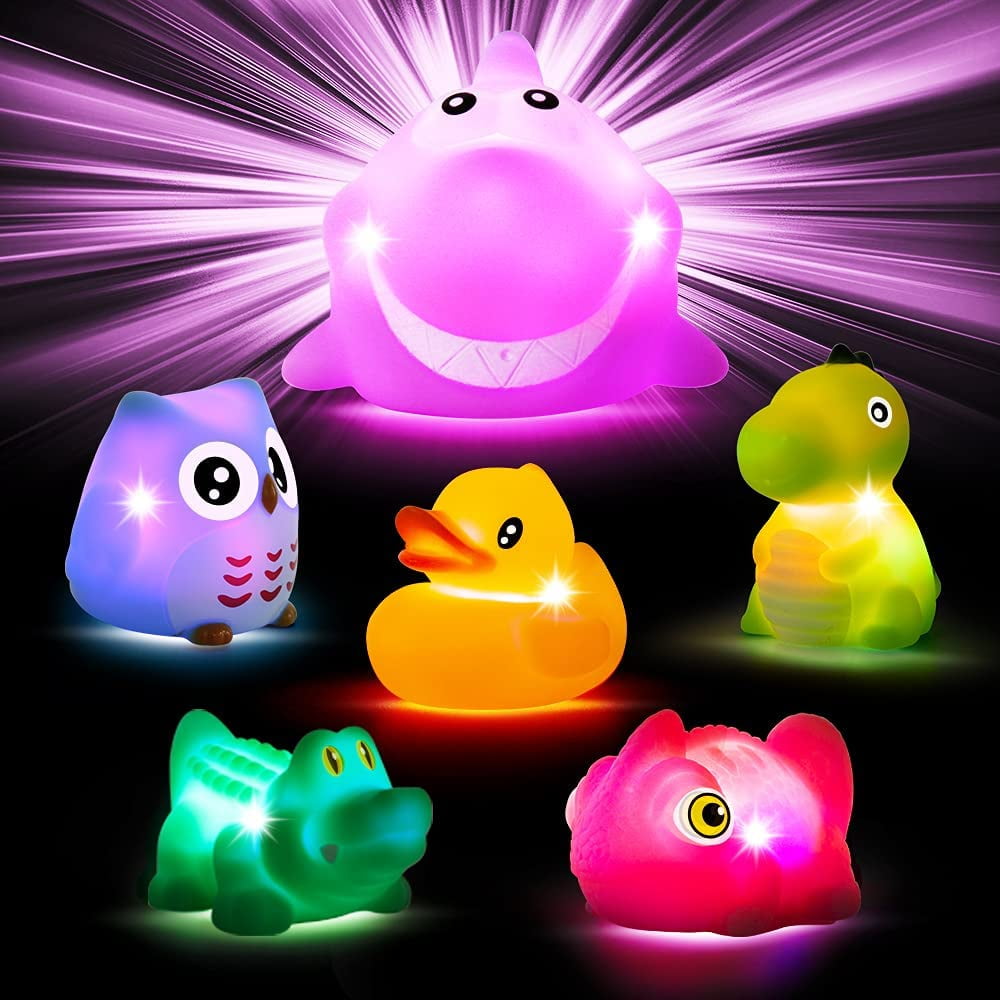 Added Timy Light Up Bath Toys for Toddlers 1-3, Baby Bathtub Toys Cute Floating Animal Set for Baby Toddlers to Wishlist