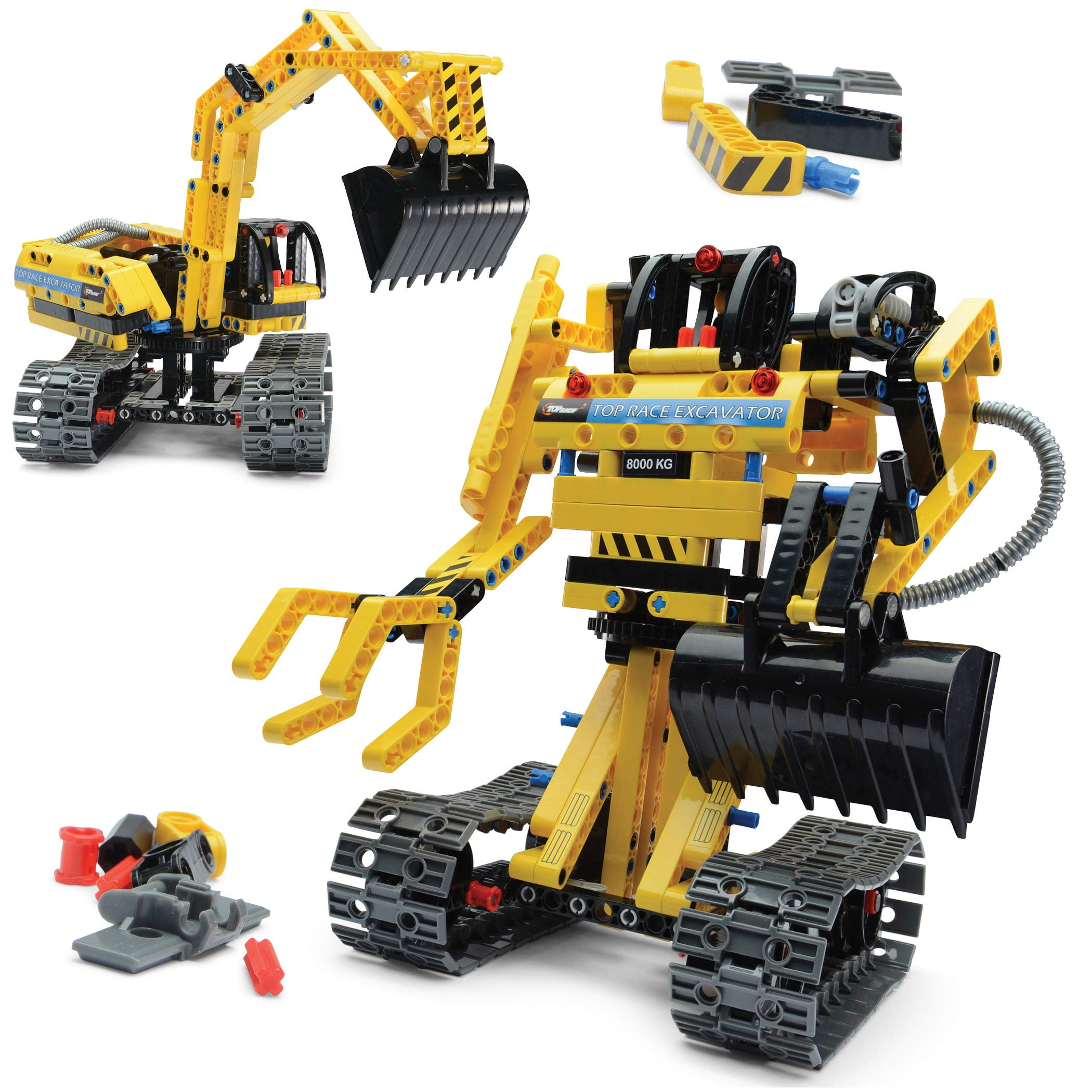 Added Top Race Stem Building Toys Building Set stem Kits for Boys Gift Toys for Boys Ages 6 7 8 9 10 11 12 13 14 Year Old and up, 2 in 1 Model Set Excavator and Robot 342 Pieces to Wishlist