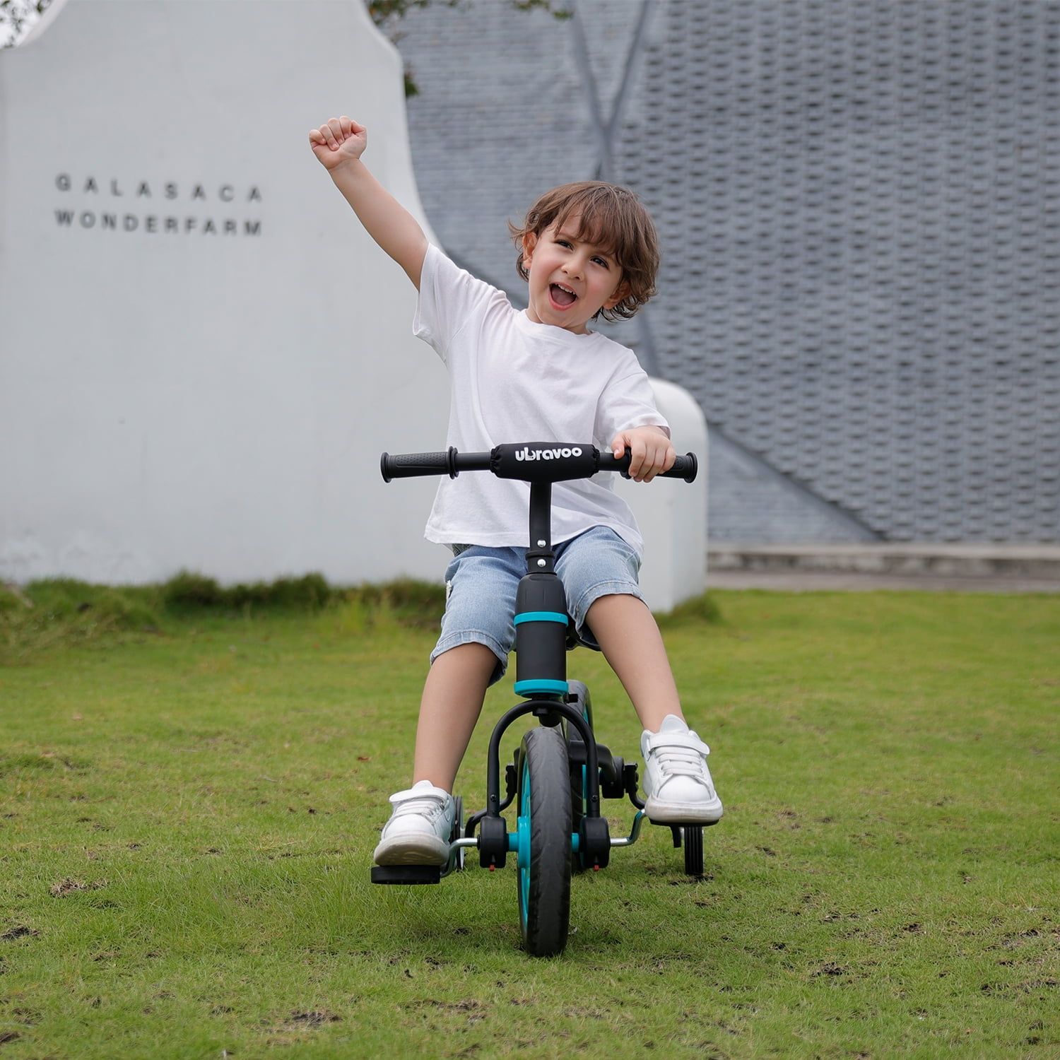 Added Ubravoo Fit 'n Joy Toddler Balance Bike,4-in-1 Starter Kids Training Bicycle,Rear Single Rod,Blue to Wishlist