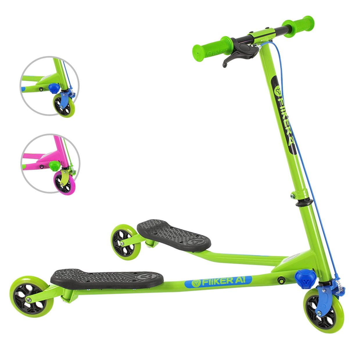 Added Yvolution Y Fliker Air A1 | 3 Wheel Drift Scooter for Kids Child 5-8 Years Old (Green) Unisex to Wishlist