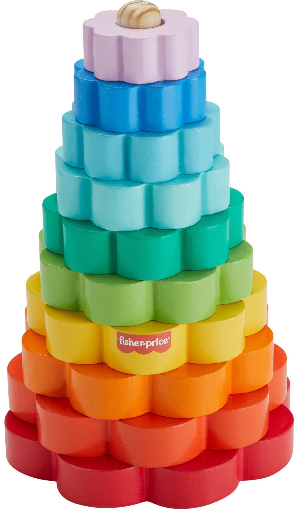 Added Fisher-Price Wooden Rainbow Ring Stacking Toy, Fine Motor Skills for Toddlers 18 month, 26 Wood Pieces to Wishlist