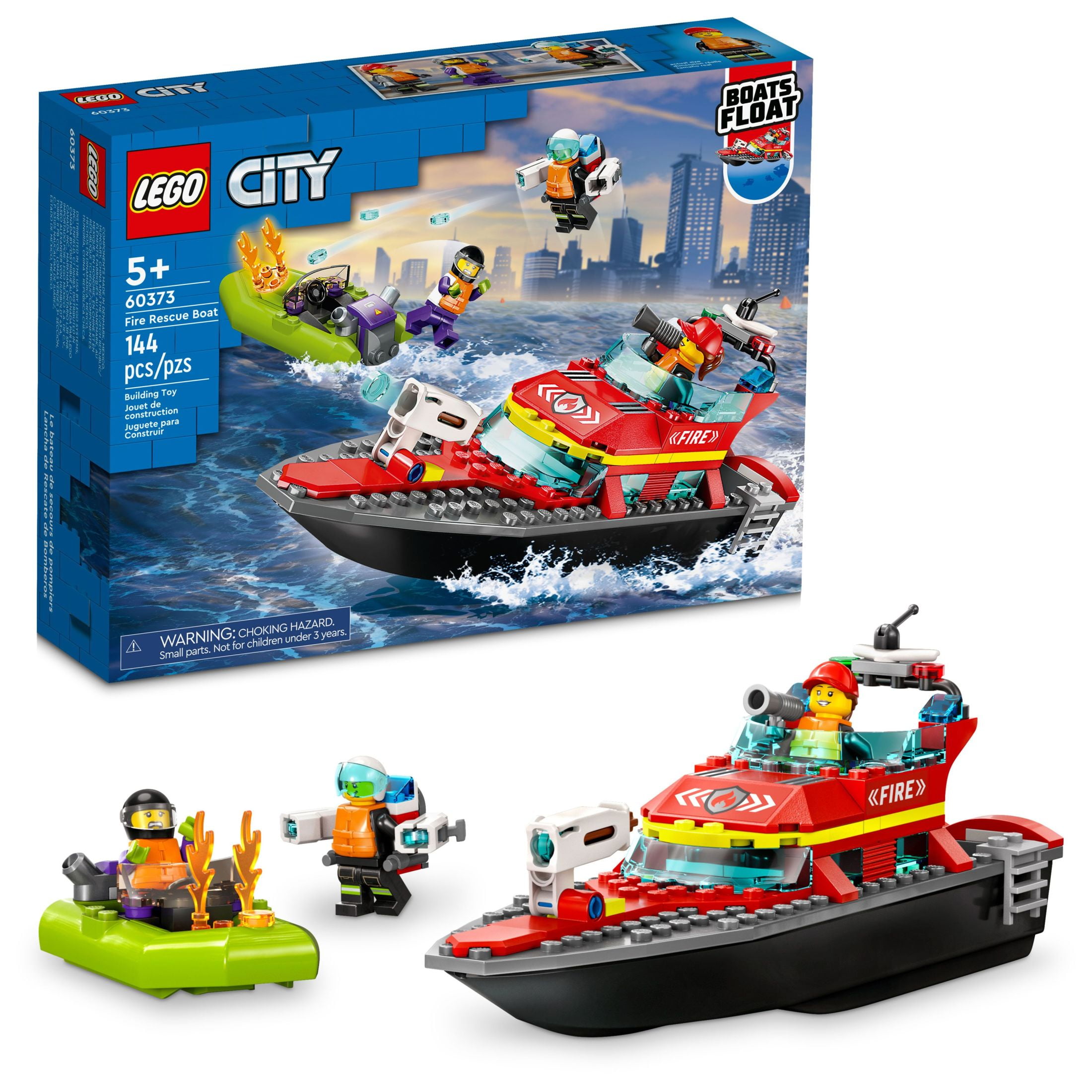 Added LEGO City Fire Rescue Boat 60373 Toy Boat that Floats on Water for Imagination Play, Building Toy for Kids Ages 5+ to Wishlist