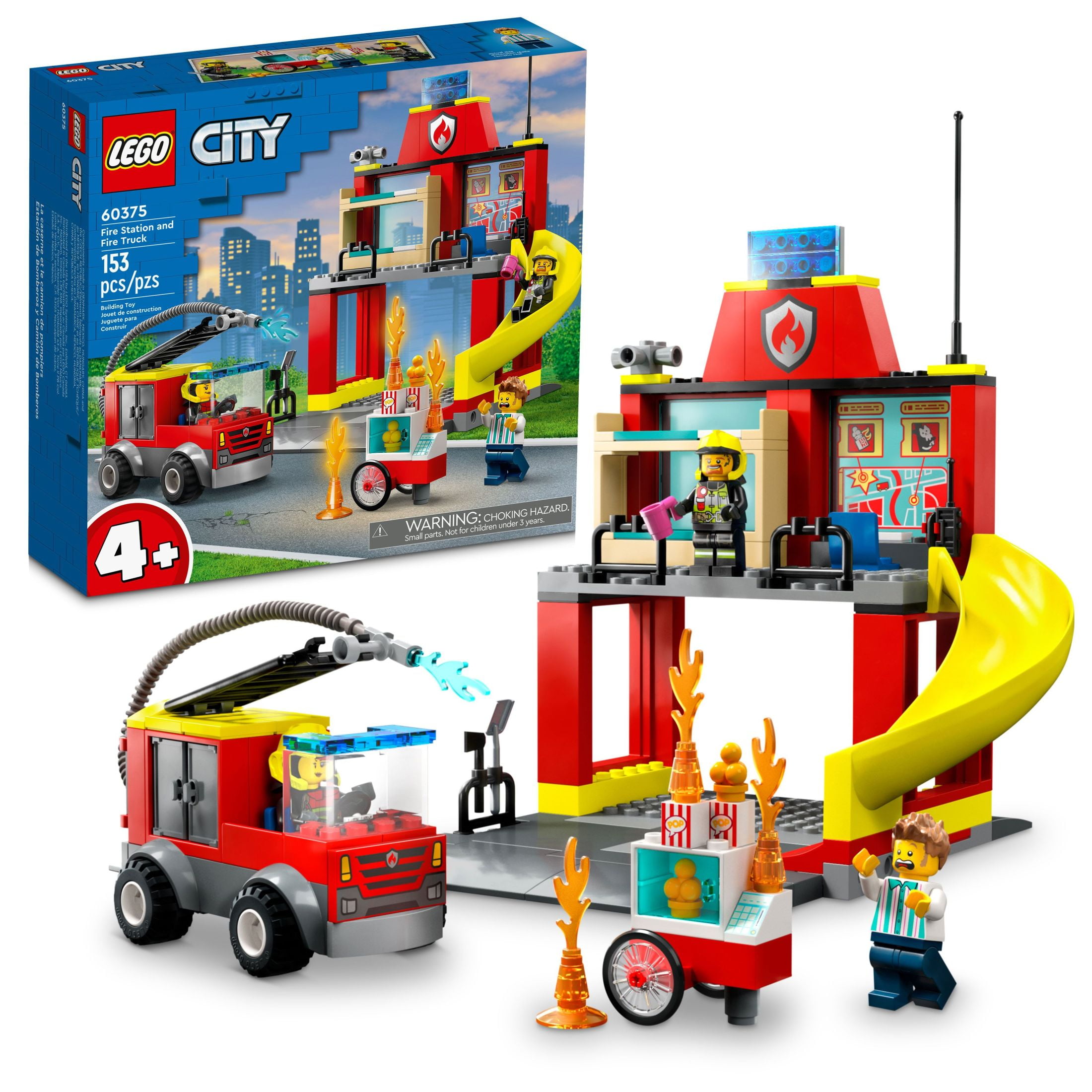 Added LEGO City Fire Station and Fire Engine  60375, Pretend Play Fire Station with Firefighter Minifigures, Educational Vehicle Toys for Kids Boys Girls Age 4+ to Wishlist