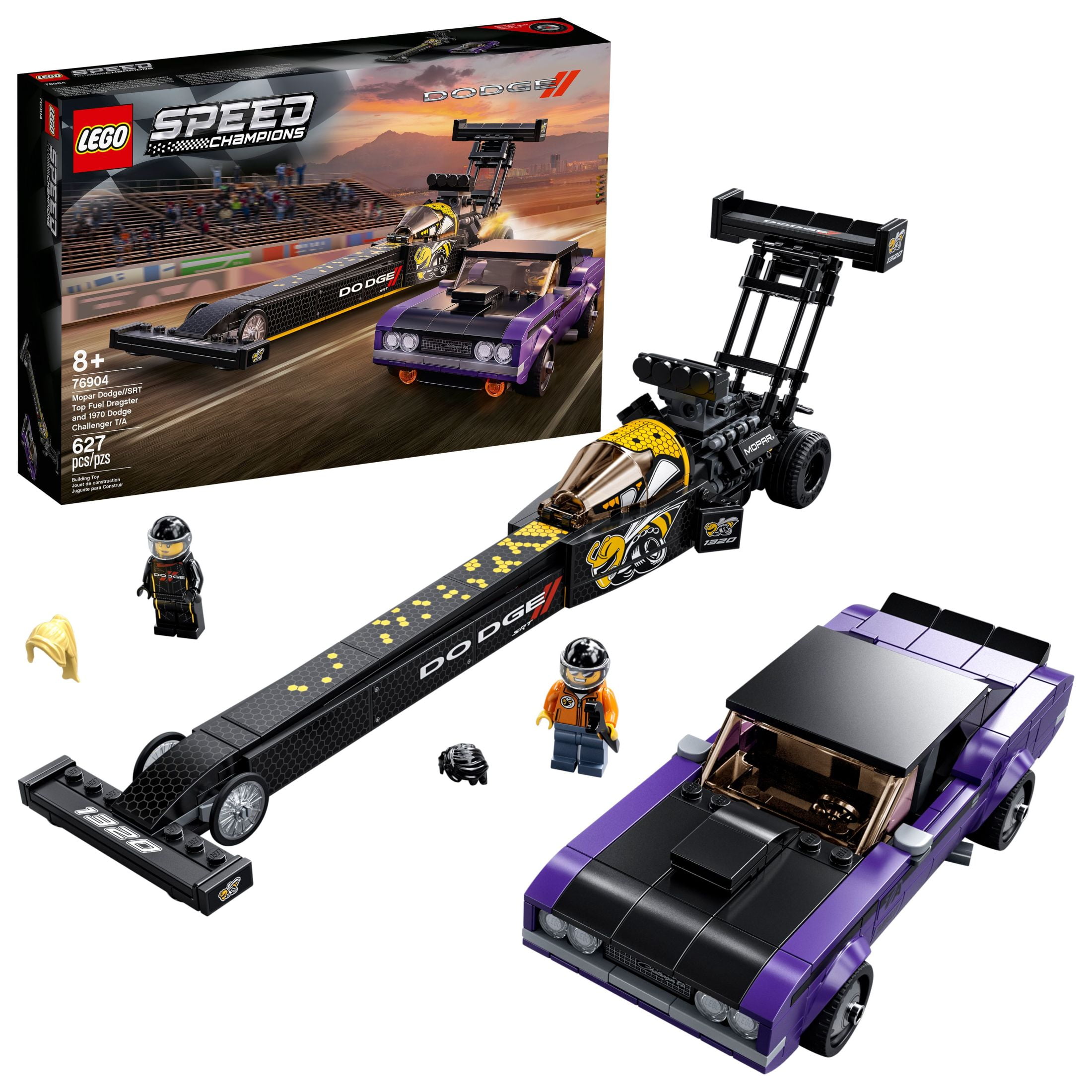 Added LEGO Speed Champions Mopar Dodge//SRT Top Fuel Dragster and 1970 Dodge Challenger T/A 76904 Building Toy (627 Pieces) to Wishlist