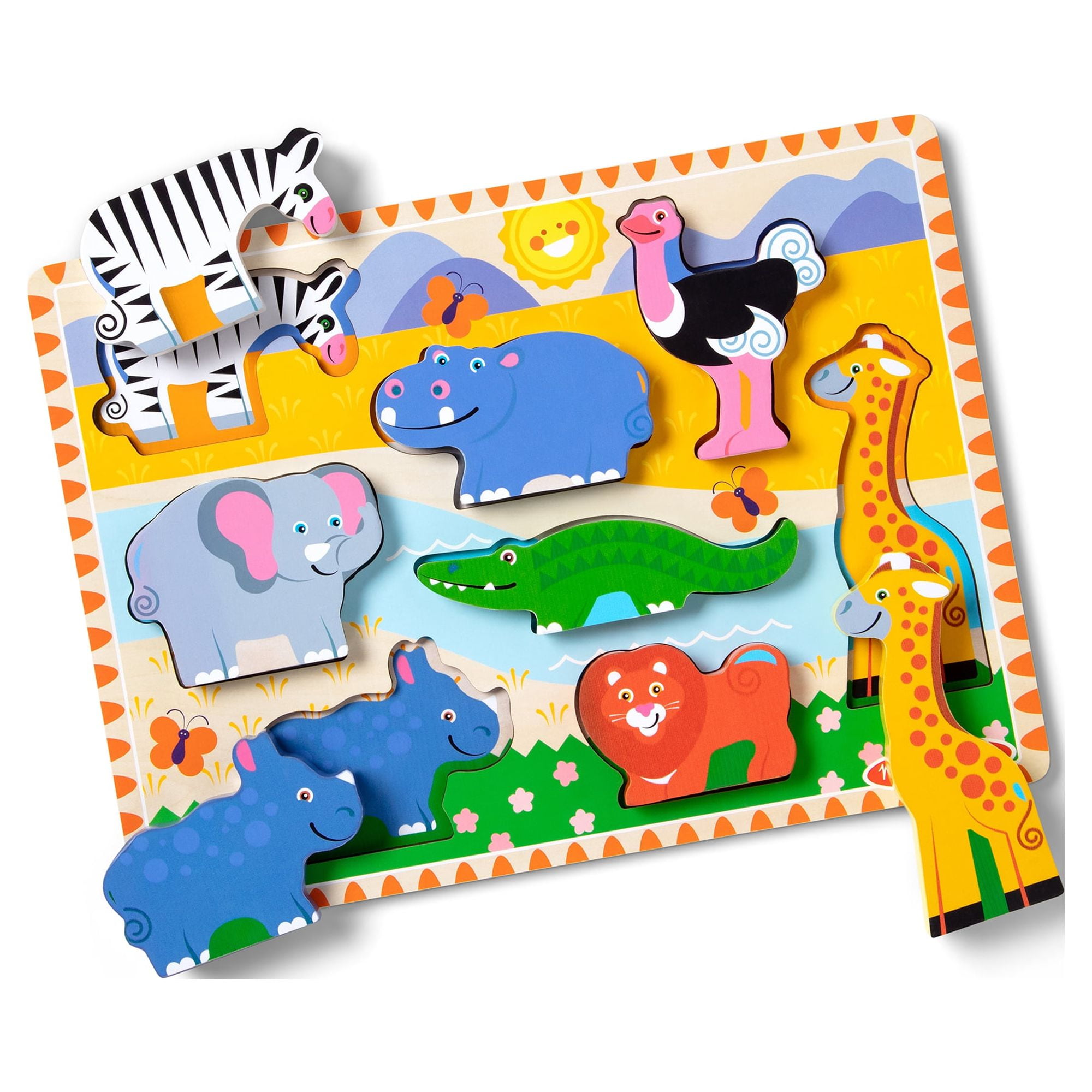 Added Melissa & Doug Safari Wooden Chunky Puzzle - 8 Pieces - FSC Certified to Wishlist